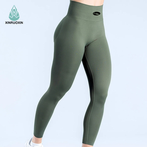 Vente directe d'usine - Pantalons de yoga sans couture, plissés, releveurs de cuisses, taille basse, 30 couleurs - Product Image 1