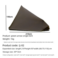 Tente BC ultralégère YX-A4-31 Green Arrow Series, Ripstop, une personne, quatre saisons, double paroi
