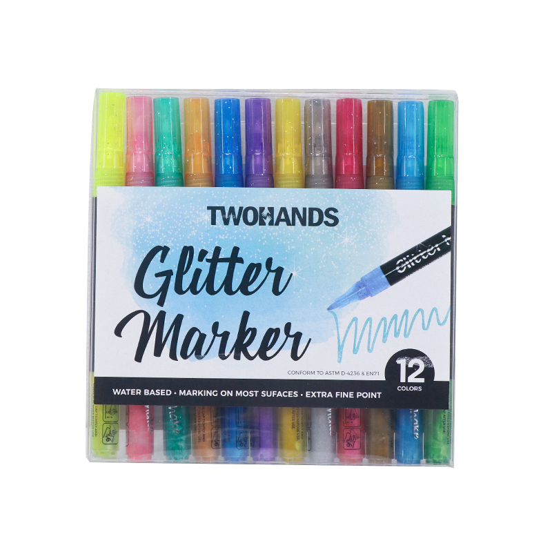 Glitter Marker Pen for Writing Painting Card Making with Water Based for Artwork Crafts Cards