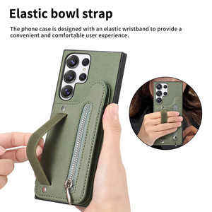 Étui portefeuille antichoc gaufré pour <span class=keywords><strong>Samsung</strong></span> S26 Ultra/S25 FE/A57 avec dragonne, porte-cartes, support et coque de protection - Product Image 1
