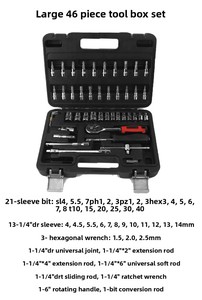 Chuyên nghiệp lớp 46pcs Thạc sĩ cơ khí công cụ Kit 3/8 \ "ratchet SAE/Metric ổ cắm Torx/Hex Bit mở rộng Bars -001 trường hợp - Product Image 5