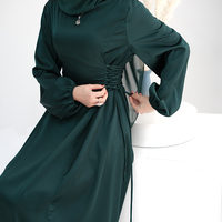 Mode à manches longues femmes musulmanes robe élégante fête cordon plus mince Habaya robe arabe dubaï robe musulmane pour les femmes