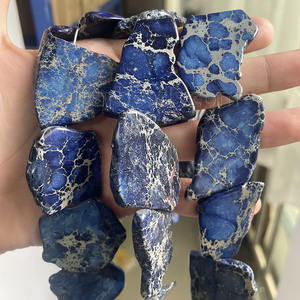 גדול צורה חופשית קיסרי ג 'ספר חרוזים Slice, אקווה טרה ג' ספר ים משקעי ג 'ספר שטוח לוח אבן חרוזים להכנת תכשיטים - Product Image 6