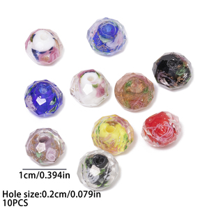 10 pezzi 10mm <span class=keywords><strong>Murano</strong></span> multicolore trasparente <span class=keywords><strong>di</strong></span> cristallo sfaccettato <span class=keywords><strong>perline</strong></span> <span class=keywords><strong>di</strong></span> colore misto fai da te collana braccialetto creazione <span class=keywords><strong>di</strong></span> gioielli - Product Image 3