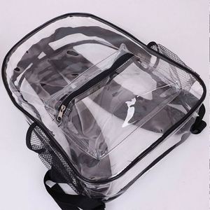 Sac à dos transparent en PVC imperméable pour sports de plein air, stades, concerts et voyages de loisirs - Sac d'étudiant unisexe avec bretelles à coussin d'air - Product Image 2