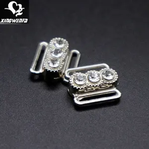 Acessórios de roupa íntima 12mm, fivela de metal bela liga de zinco strass fecho frontal