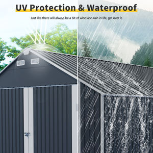 Abri de jardin extérieur en métal 12*20 pieds, <span class=keywords><strong>garage</strong></span> pour voiture, vélo, tondeuse à gazon, abri à outils de jardin, 2 portes et 4 aérations - Product Image 3