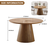 Table de salle à manger ronde moderne en bois, design tendance, idéale pour les réunions de famille, multifonctionnelle