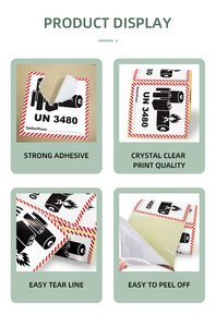 Étiquette adhésive personnalisée pour substances dangereuses <span class=keywords><strong>UN</strong></span> <span class=keywords><strong>3480</strong></span> 3481 4x4 pouces, autocollant d'avertissement pour carton d'expédition - Product Image 6