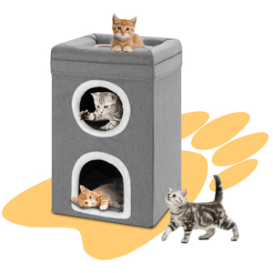 Hot Selling 3-Layer Kitty Condo Opvouwbaar Comfort Wol Grot Kubus Voor Huisdieren Duurzaam Kattenhuis - Product Image 1