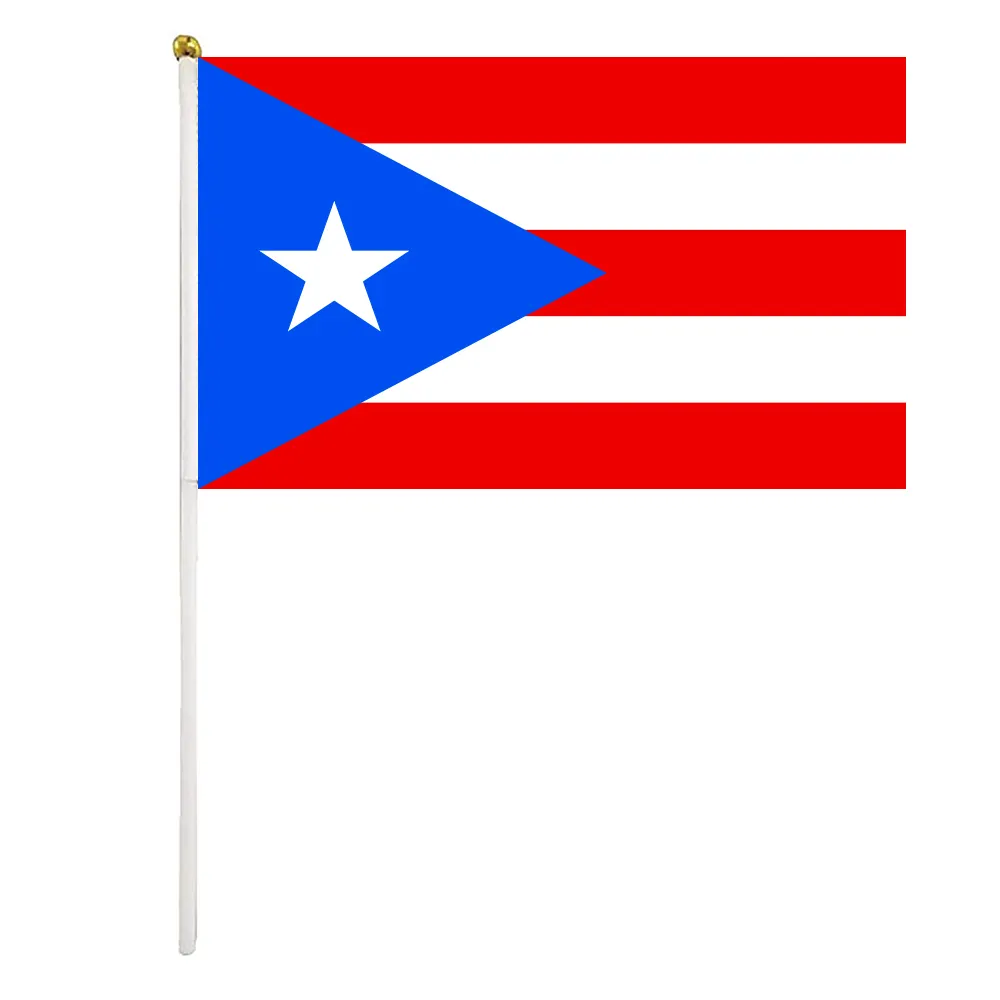الحدث أو مهرجان عالية الجودة مخصص البوليستر بورتوريكو جديد غينيا علم للتلويح بالأيدي