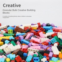 Vente en gros de 500/1000 pièces de blocs de construction en plastique ABS, briques de construction DIY, blocs d'assemblage, jouets cadeaux pour enfants