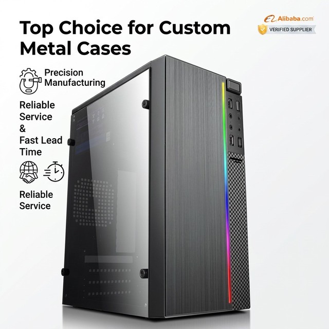 Made in China OEM Custom PC Cpu Cabinet Casing Office Desktop ATX Computer Case Sheet Metal Forming Sheet Metal Fabrication