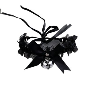White And Black Bell Choker With <b>Bow</b> Lace Decoration For Women Party Fashion Accessory - Product Image 5