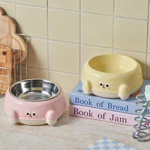 Bol pour animaux de compagnie en acier inoxydable, antidérapant, anti-renversement, détachable, facile à nettoyer, pour chat, forme arrondie, Cw7002 - Product Image 2