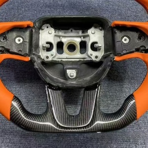 Accessoires de voiture orange pour Dodge Charger <span class=keywords><strong>Challenger</strong></span> Hellcat Charger <span class=keywords><strong>Challenger</strong></span> SRT <span class=keywords><strong>RT</strong></span> 2015 2016 Volant en fibre de carbone - Product Image 6