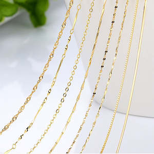 Dây chuyền mạ vàng 14K, dài 18 inch, kiểu sóng nước, kiểu xương cá, dành cho nữ, làm đồ trang sức tự chế - Product Image 3