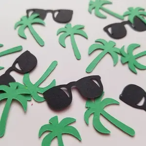 Ychon солнцезащитные очки в форме пальмы с конфетти, летнее пляжное украшение для вечеринки, конфетти, товары для дня рождения