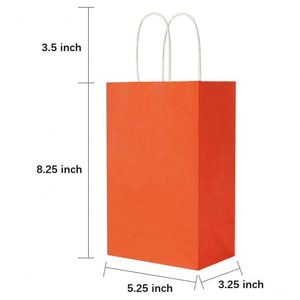 Small Kraft Bags with Handles Paper Birthday <b>Wedding</b> Party Favors Grocery Retail Shopping Business Sacks Thick Kraft Paper Bag - Product Image 5