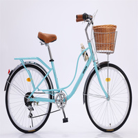 Bicicleta Eléctrica de 28 Pulgadas en Oferta, Nuevo Estilo, Bicicleta Urbana Económica para Mujer, 21 Velocidades, Cuadro de Acero, Horquilla de Aleación de Aluminio