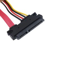 Cable combinado de datos y alimentación SATA3.0 de 40 cm y 6 Gb/s de 15 pines a SATA de 7 pines y 22 pines + IDE Molex de 4 pines para disco duro de PC, SSD