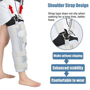 Inmovilizador de Rodilla Ajustable de Tres Paneles con 6 Correas, Soporte de Fijación Postoperatoria, Férula Ortopédica para Rodilla - Product Image 5