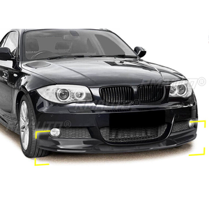 ลิ้นกันชนหน้ารถยนต์สำหรับ BMW ซีรีส์ 1 E82 M Sport ปี 2007-2013 ชุดแต่งสปลิตเตอร์ดิฟฟิวเซอร์ สปอยเลอร์กันกระแทก สีดำเงา สไตล์คาร์บอนไฟเบอร์ - Product Image 3