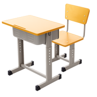Ensembles de chaises de bureau durables et écologiques avec structure métallique et plateau en panneau composite pour les centres de tutorat des écoles primaires et secondaires et les activités post-éducatives