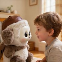 Orsacchiotto Intelligente AI con Occhi LED e Chat Vocale, 35cm, Imbottito in Cotone PP, Regalo Rilassante per Adolescenti e Adulti