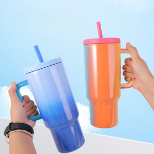 Nuevo Vaso Térmico de Acero Inoxidable de Alta Capacidad de 40 oz con Asa y Tapa con Pajita para Viajes y Campamentos - Product Image 3