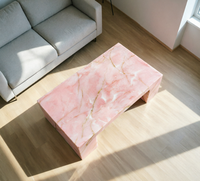 Table basse en onyx rose Newstar, meubles de salon modernes, table basse en pierre, table basse en onyx de luxe