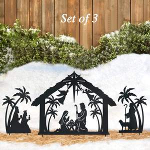 Estaca de metal LED impermeable Santa iluminado Natividad decoraciones al aire libre patio decoración adecuada para jardín césped Patio - Product Image 3