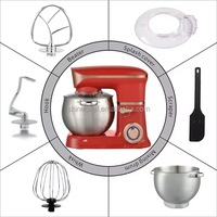 Promotion : Batteur sur socle planétaire 7L, 1300W, en acier inoxydable, avec tête inclinable, pour la pâtisserie, certifié GS, usage domestique