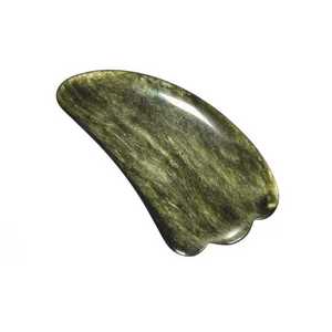 Hot Sale Smooth Golden Obsidian Gua Sha Board Facial <b>Massager</b> - Product Image 1