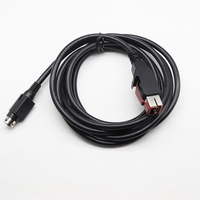 Cable de Alimentación USB de 24V con Conector DIN de 3 Pines para Impresora de Recibos EPOS POS, Carga Rápida, Cable Serial de 1m 2m de Longitud, Corriente de 3A, Alimentación DIN de 3P