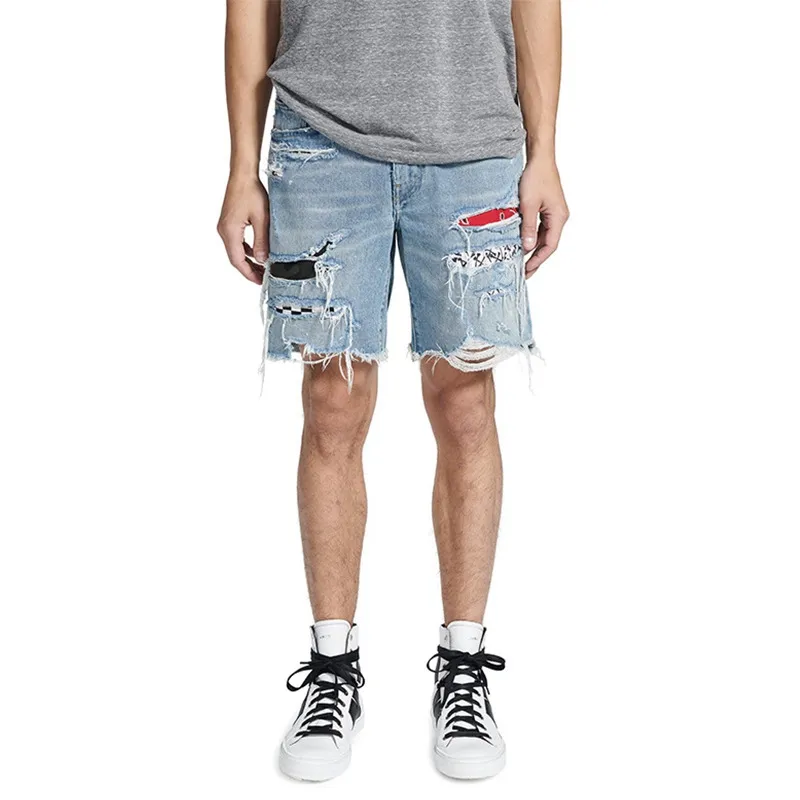Pantaloncini da uomo Unisex Casual Streetwear ad asciugatura rapida impermeabili con fori di Jeans strappati da ballo di strada Hip Hop del produttore