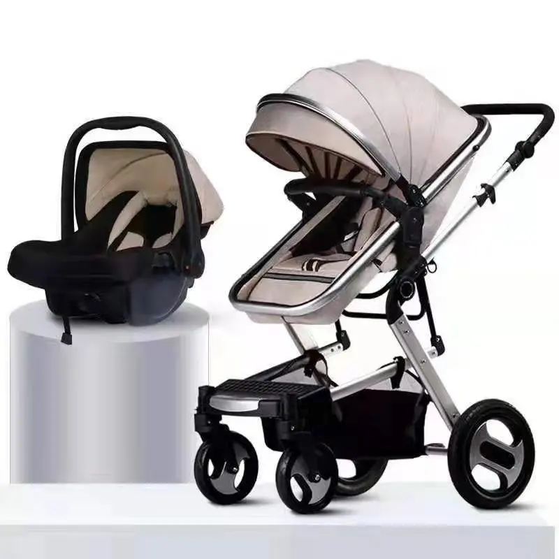 JXB CS739A High Quality Cheap Comfortable Four Wheel Suspension can Sit and Lie Down 3 in 1 Baby Stroller for Outdoor Travel