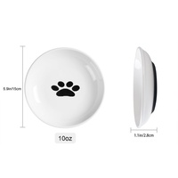 Bol en céramique pour animaux de compagnie, avec base en silicone anti-renversement, pour l'alimentation des chats