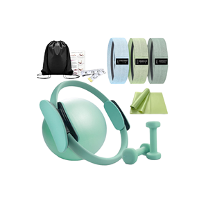 Juego de anillos EVA para <span class=keywords><strong>Pilates</strong></span>, bandas de resistencia, cinta métrica, Bola de <span class=keywords><strong>Pilates</strong></span>, accesorios, bolsa de ejercicio para el hogar, 9 Uds., 2,2 LB - Product Image 1