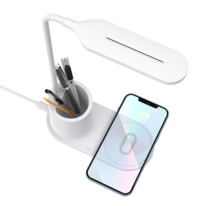 Lampe de bureau LED multifonctionnelle HiTao avec porte-stylo et chargeur sans fil rapide 15W - Lampe de table réglable pour le bureau et la maison - Product Image 2