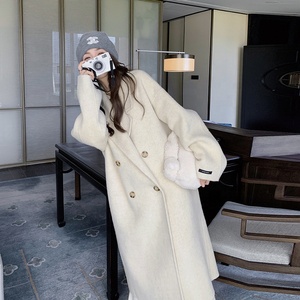 OUDINA cappotti lunghi invernali a doppia faccia di alta moda da <span class=keywords><strong>donna</strong></span> <span class=keywords><strong>Trench</strong></span> in lana e Cashmere - Product Image 3