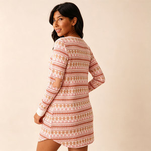 Wome's Bamboo Clothing Matching Christmas Pajamas Sets Wholesale Custom Thermal Knitted Two Pieces Christmas <b>Pyjamas</b> Sleepwear - Product Image 4