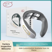 Masseur de cou portable avec thérapie thermique, massage par impulsions, batterie au lithium rechargeable