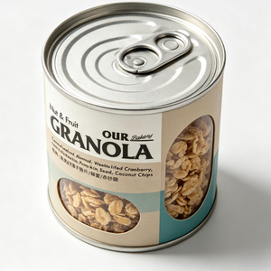 Cereal and Kernel Paper Tube Packaging With <b>Window</b> Recyclable Four Color Printing Craft Paper Food Container - Product Image 3
