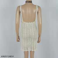 Robe de plage pour femmes, tenue d'été pour les vacances, robe courte en crochet ajourée à bretelles spaghetti