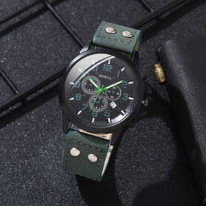 Commercio all'ingrosso orologi Vintage da uomo bracciale Set di gioielli sport in pelle PU orologi da polso <span class=keywords><strong>nero</strong></span> per gli uomini Set regalo <span class=keywords><strong>orologio</strong></span> Relogio - Product Image 4