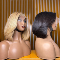 Perruque Bob Lace Front 4x4 Blonde Vierge 10A 613 de Qualité Exceptionnelle, Perruque Bob Courte Blonde 613, Perruque Bob Lace Front HD 613