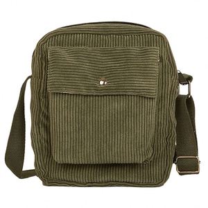 BSCI Factory Women Girls Casual Shoulder <b>Purse</b> Handbags Olive <b>Green</b> Corduroy Crossbody Bag - Product Image 1