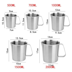 Tasse à mesurer en acier inoxydable avec échelle transparente, tasse à mesurer liquide en métal, pichet à mesurer réutilisable avec poignée - Product Image 6