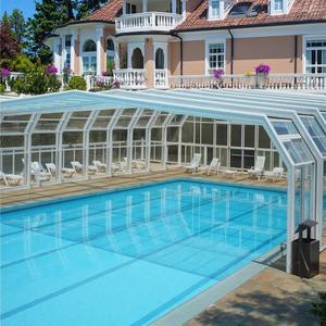 अनुकूलन योग्य स्वचालित सौर इलेक्ट्रिक स्विमिंग पूल सुरक्षा कवर विला होटल अपार्टमेंट के लिए रिट्रेटेबल गुंबद हार्ड छत - Product Image 2